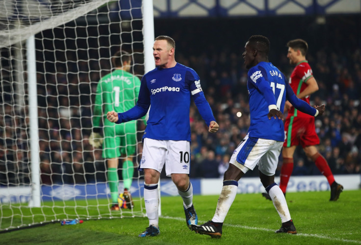 Wayne Rooney and Idrissa Gueye