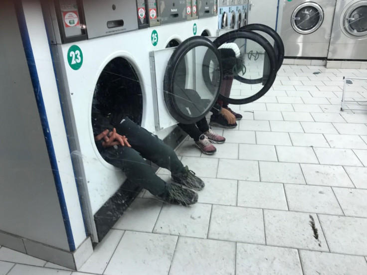 Migrants in Paris launderette