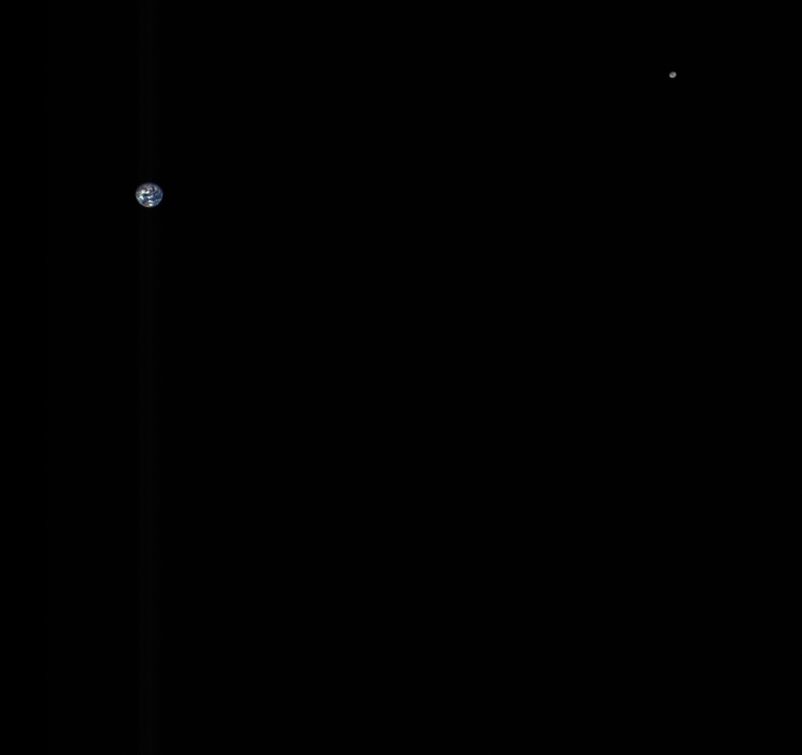 Earth and Moon in space