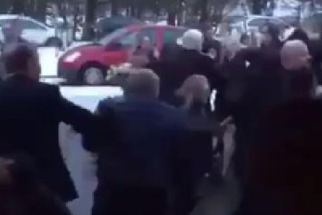A mass brawl broke out between mourners at a Glasgow funeral