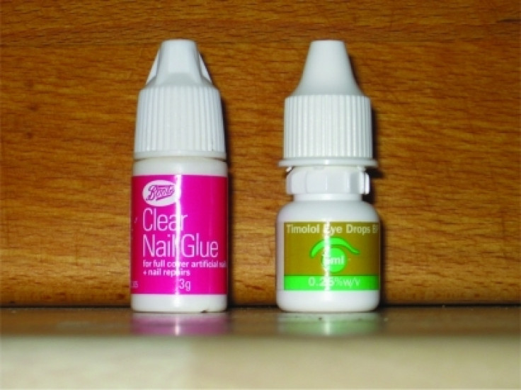 Nail glue next to eye drops