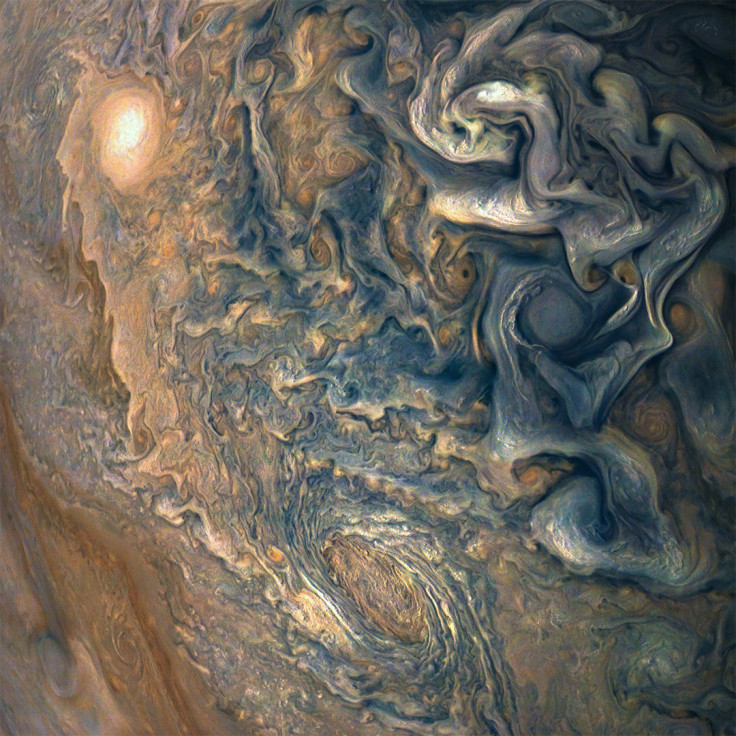 Colourful clouds swirling over Jupiter