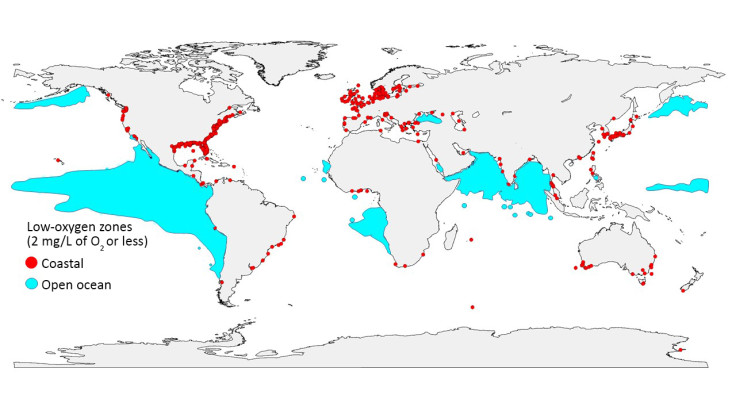 oxygen levels around the world