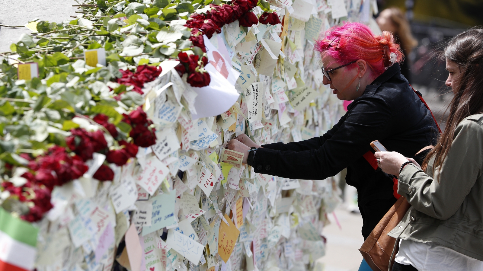 Well-wishers leave a message on London Bridge following the June terror attack last year