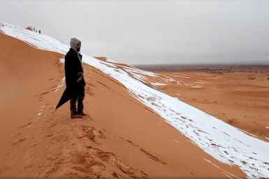 Snowfall in Sahara desert