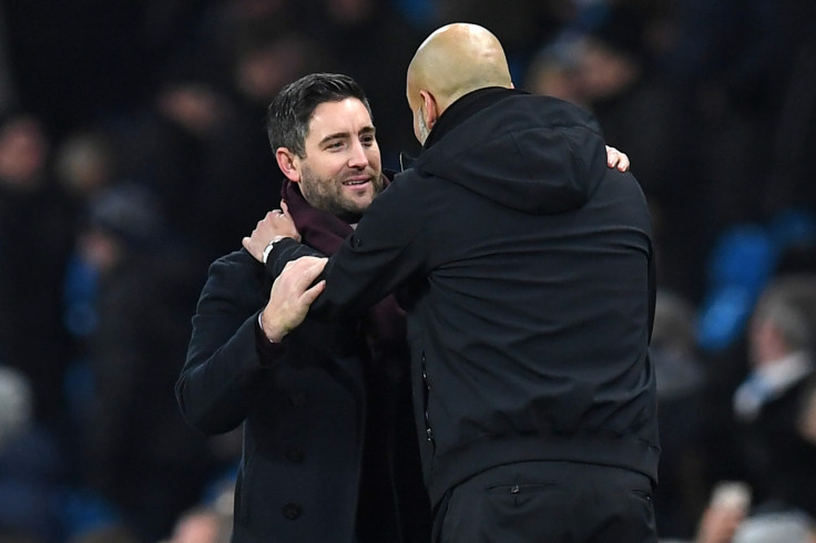 Pep Guardiola and Lee Johnson