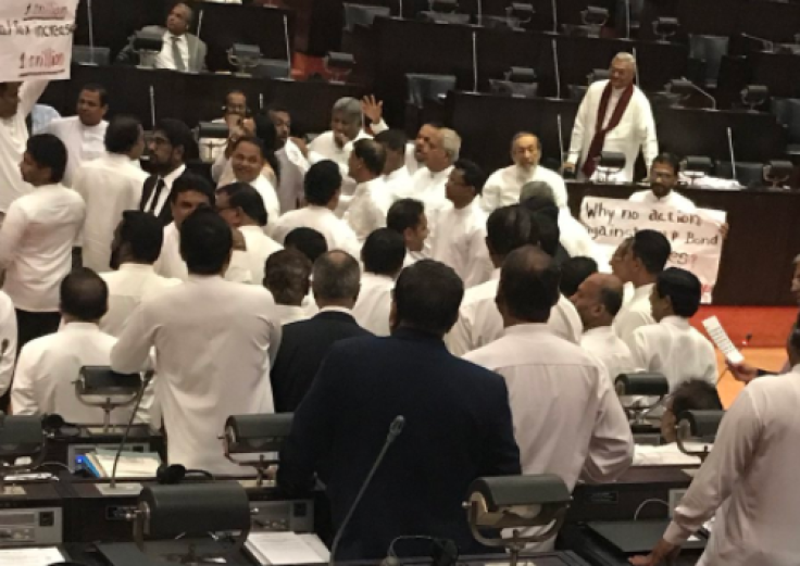 Sri Lanka parliament fight brawl