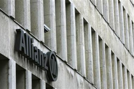 The Allianz logo is pictured on a main office building of Germany's largest insurance group Allianz AG in Cologne