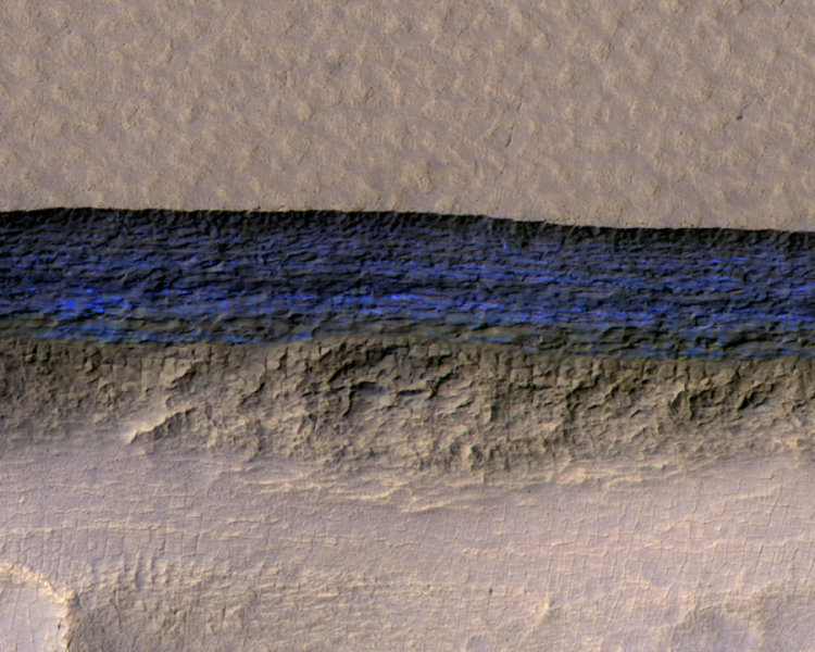 Steep ice cliffs on Mars