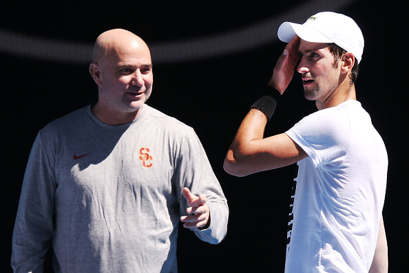 Andre Agassi and Novak Djokovic Andre Agassi and Novak Djokovic