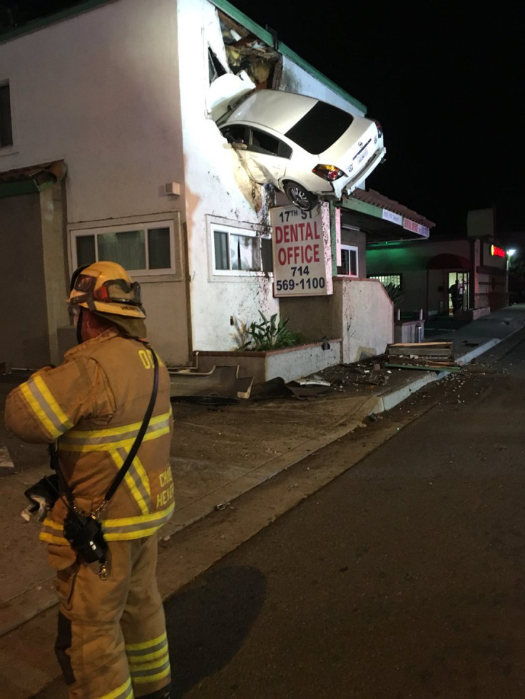 Car through first floor