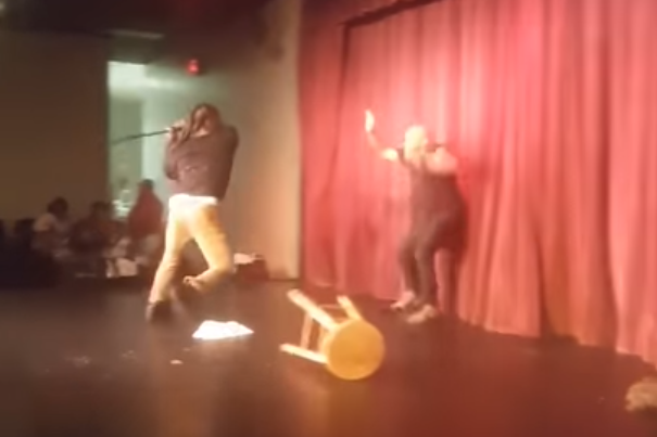 Frenzied attack on comedian in the middle of his set Frenzied attack on comedian in the middle of his set