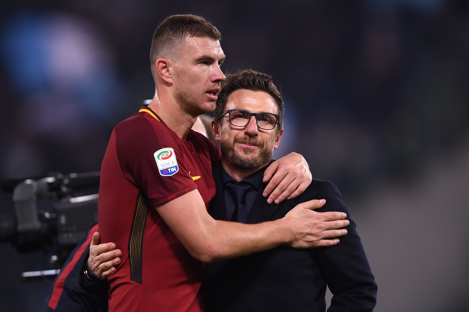 Edin Dzeko and Eusebio Di Francesco