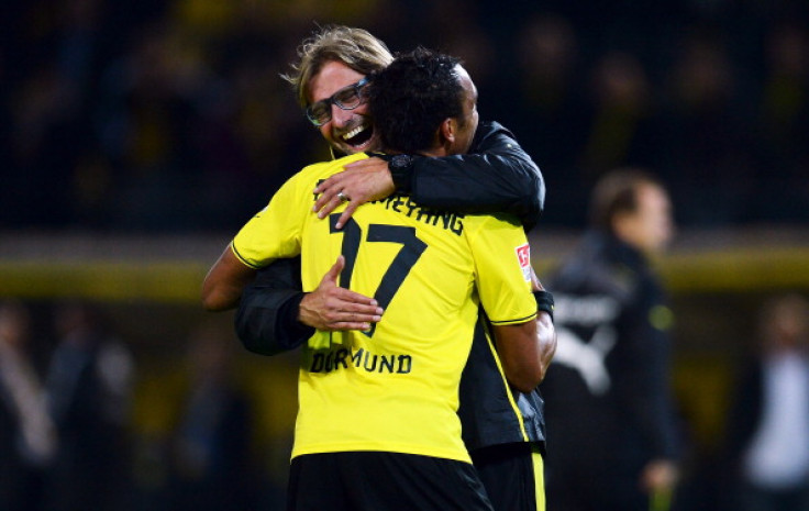 Pierre-Emerick Aubameyang and Jurgen Klopp