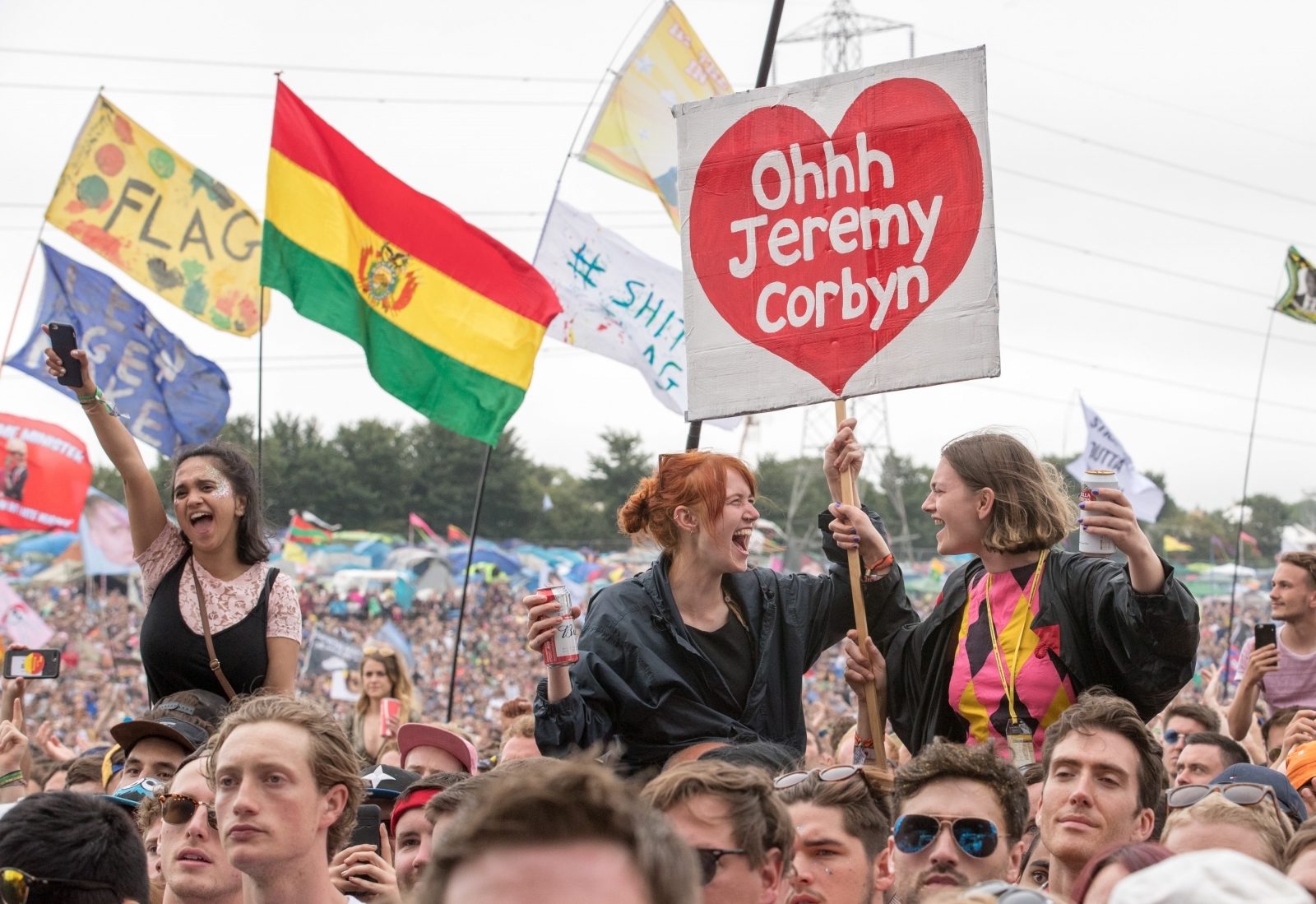 Jeremy Corbyn at Glastonbury Festival 2017 Jeremy Corbyn at Glastonbury Festival 2017