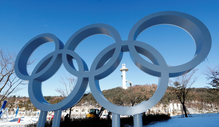 The Olympic rings at the Alpensia resort for the upcoming 2018 Pyeongchang Winter Olympic Games in Pyeongchang, South Korea