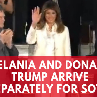 President Donald Trump And First Lady Melania Trump Arrive Separately For State Of The Union Speech
