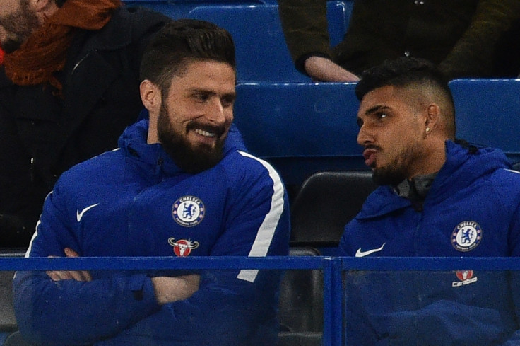 Olivier Giroud and Emerson Palmieri