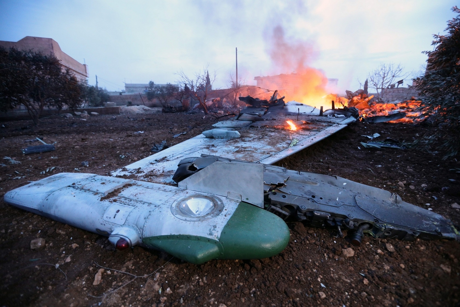 Russian jet shot down in rebel-held area in Idlib, Syria