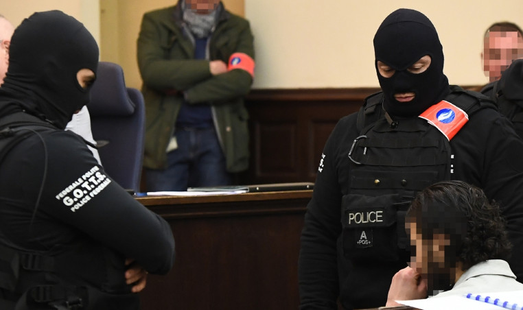 Salah Abdeslam on trial in Brussels