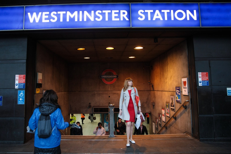 Passengers at Westminster station where Transport for London manager Caroline Murphy abused Tube staff and kicked out at a police officer when she became too drunk to get home