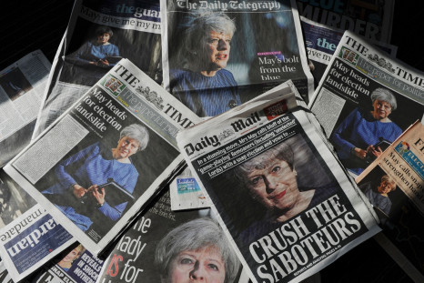 Theresa May newspaper