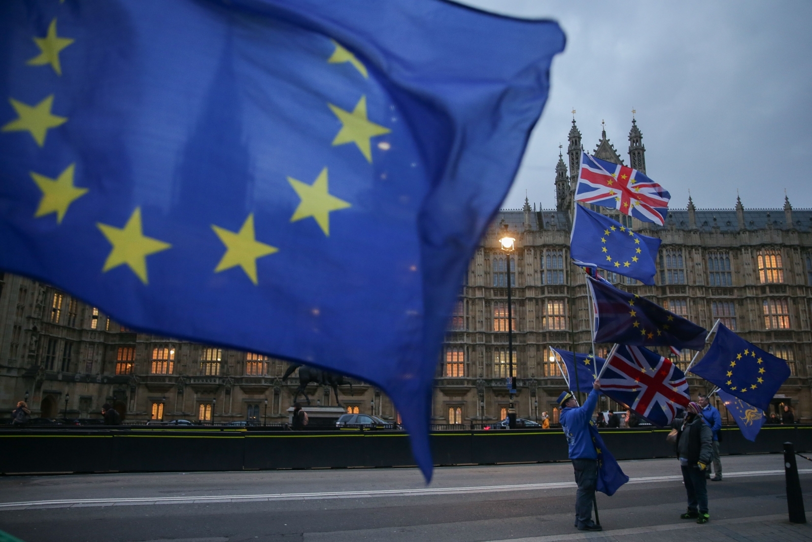 Pro-EU anti-Brexit demonstrators in London Pro-EU anti-Brexit demonstrators in London