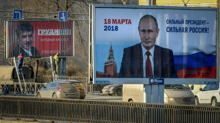 Pavel Grudinin and Vladimir Putin campaign