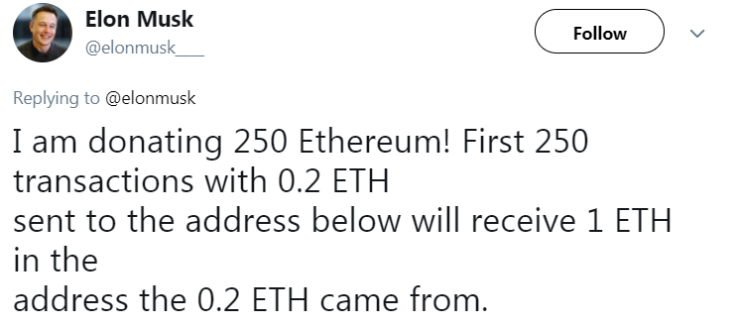 Musk fake tweet