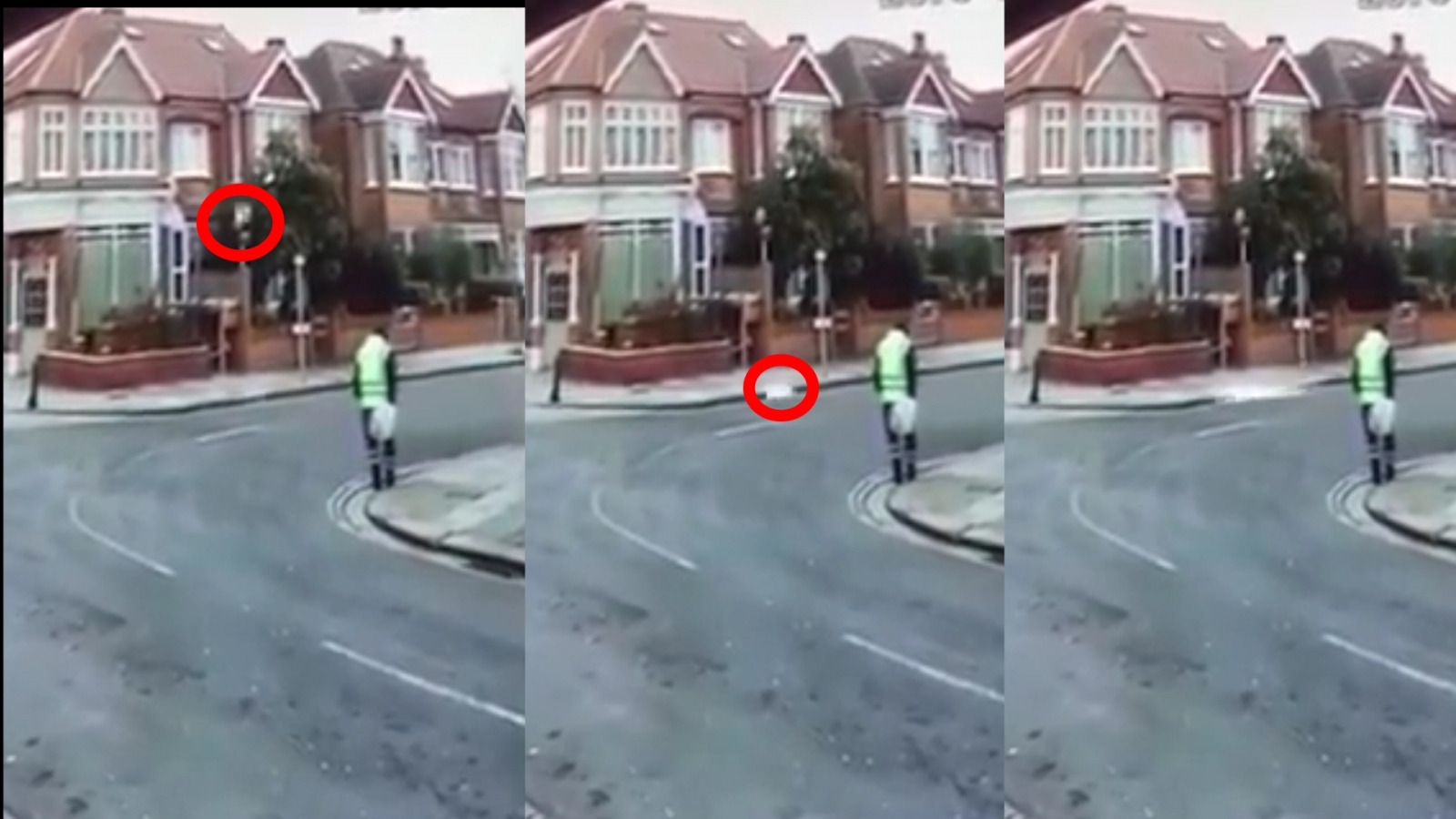 Watch moment a London street cleaner narrowly escapes being hit as ...