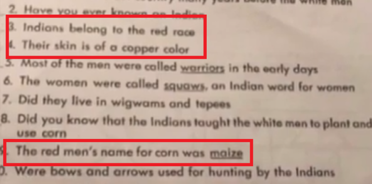 red skin racist homework