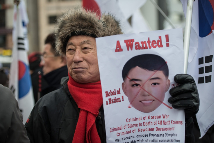 South Korean protests Kim Il-sung masks