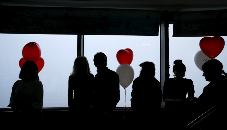 Ostankino television tower ahead of Valentine's Day.