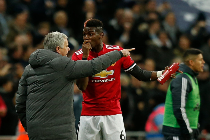 Paul Pogba and Jose Mourinho 