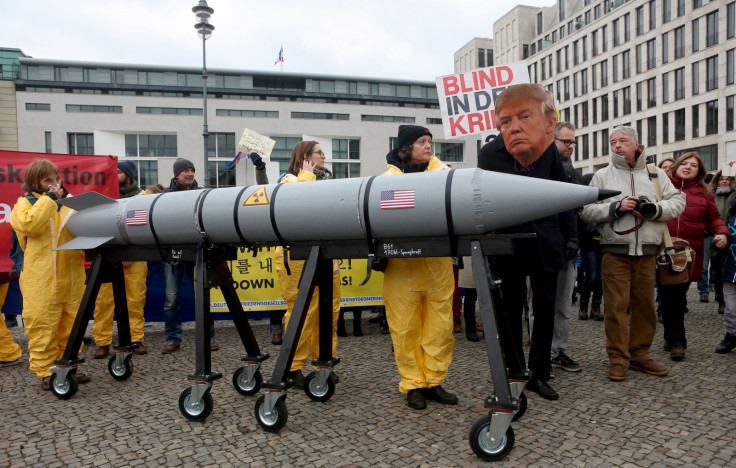 Germans protest Trump nuclear bombs North Korea