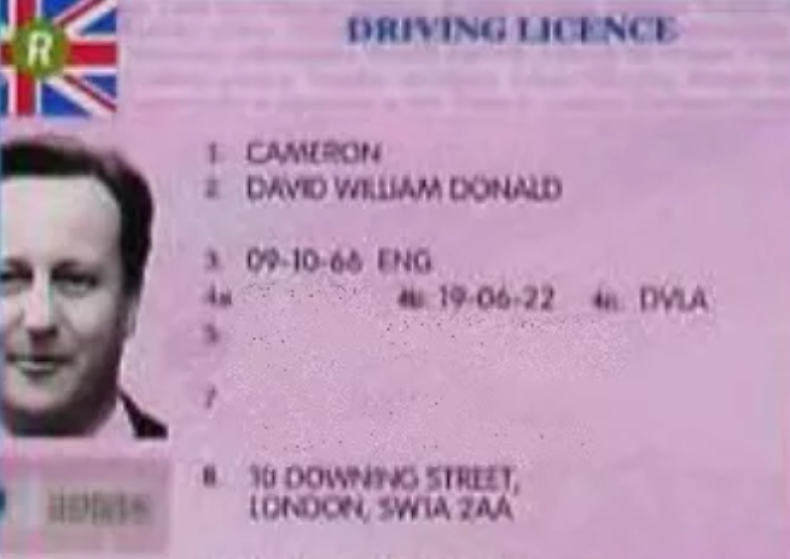 Fake ID David Cameron