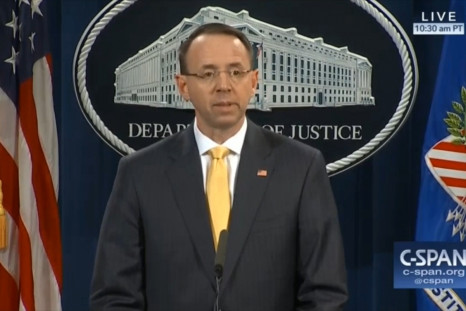 Deputy Attorney General Rod Rosenstein Gives Statement On Robert Mueller Indictment Of I3 Russian Nationals