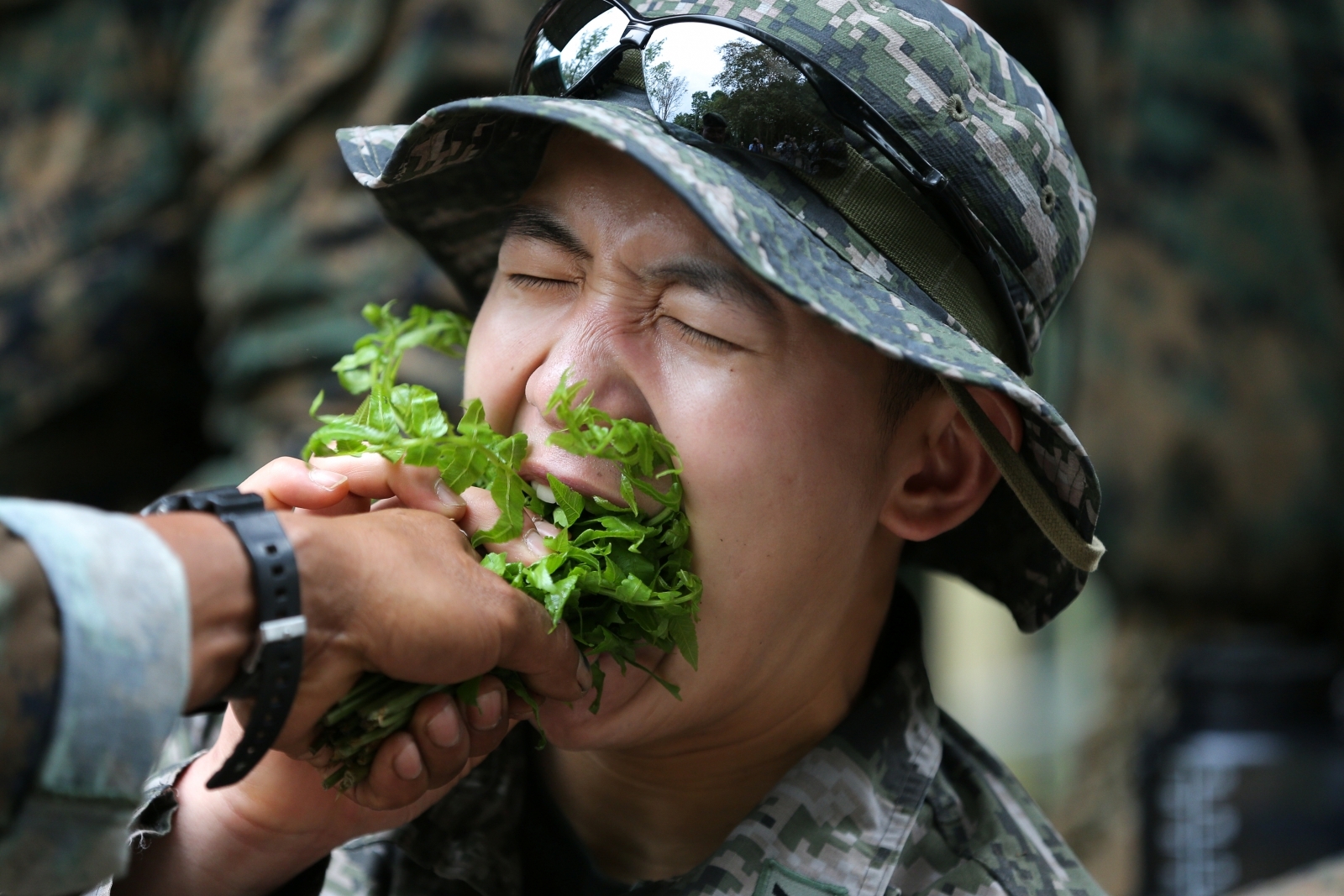 Soldier eats local 