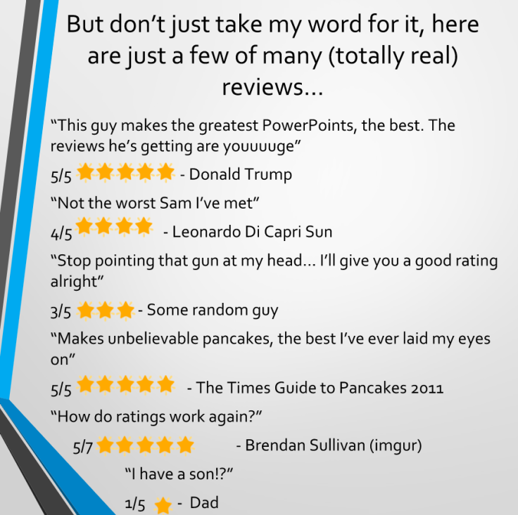 Sam Dixey's reviews