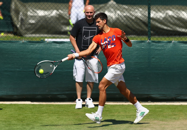 Novak Djokovic and Andre Agassi
