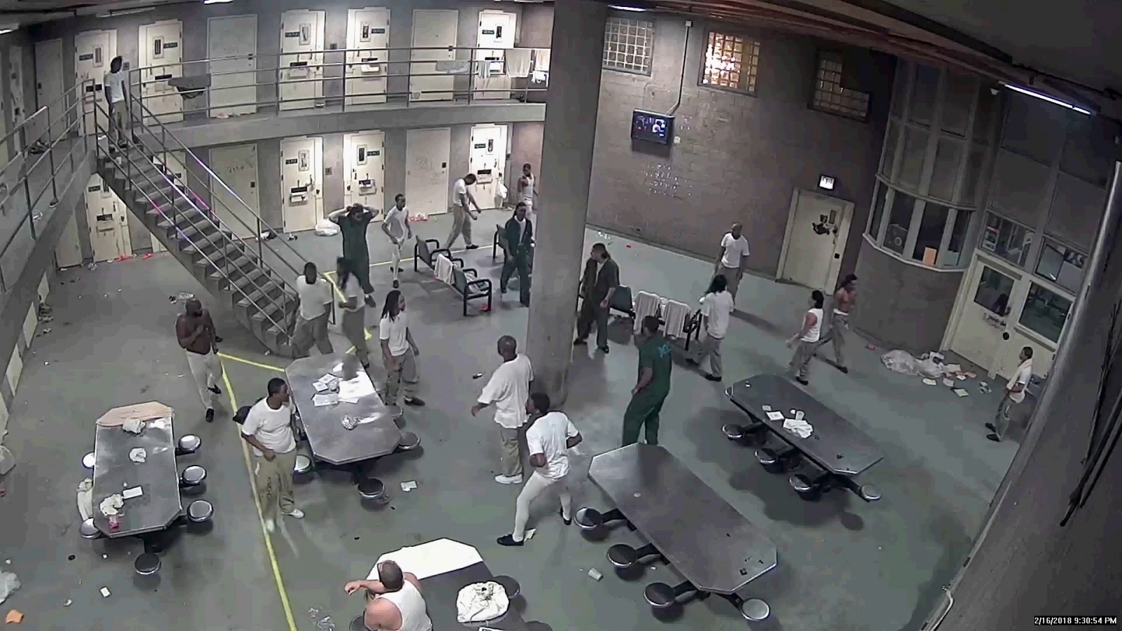 Watch mass brawl between most dangerous prisoners at America's biggest