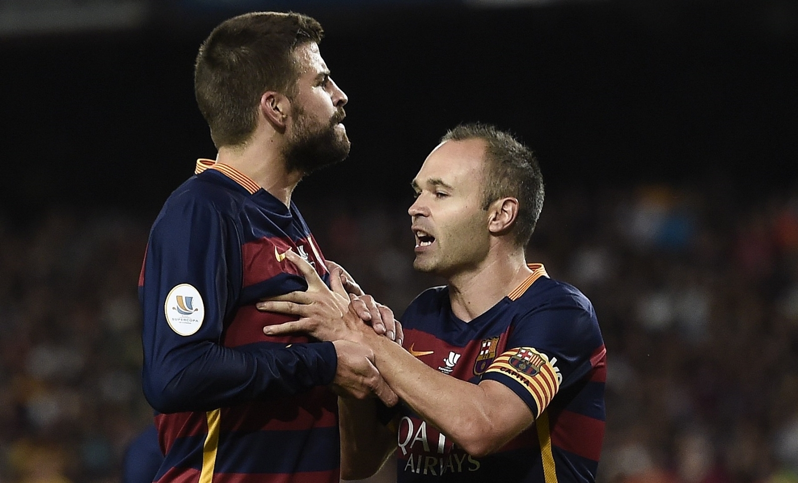 Gerard Pique and Andres Iniesta Gerard Pique and Andres Iniesta