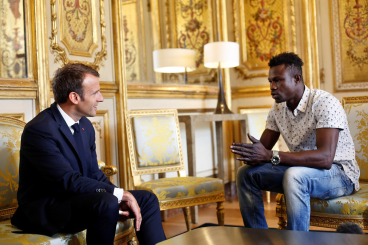 President Emmanuel Macron meets Mamoudou Gassama