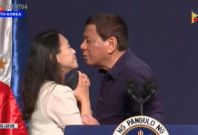 Philippine President Duterte kisses woman Philippine President Duterte kisses woman