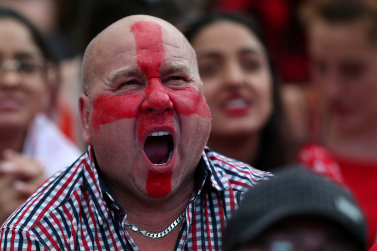 England fans watch Croatia v England 