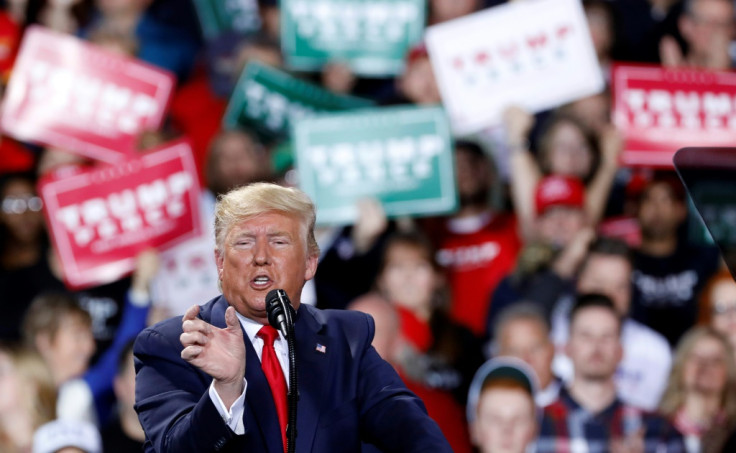 Trump addresses a rally in Michigan