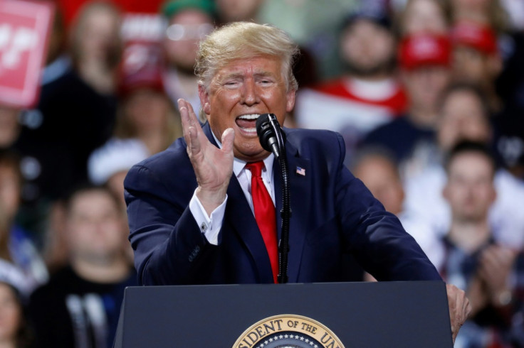 Trump addresses a rally in Michigan