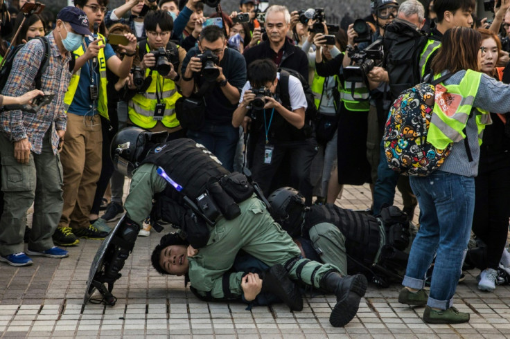 Protesters at a rally for China's Uighurs