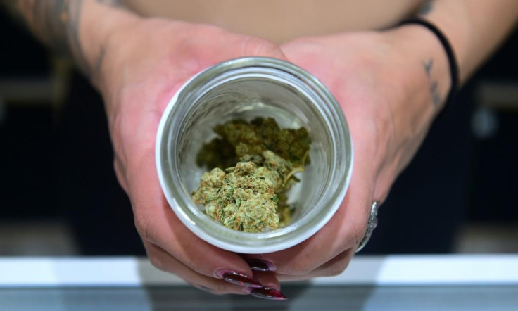 A jar of Insane OG marijuana