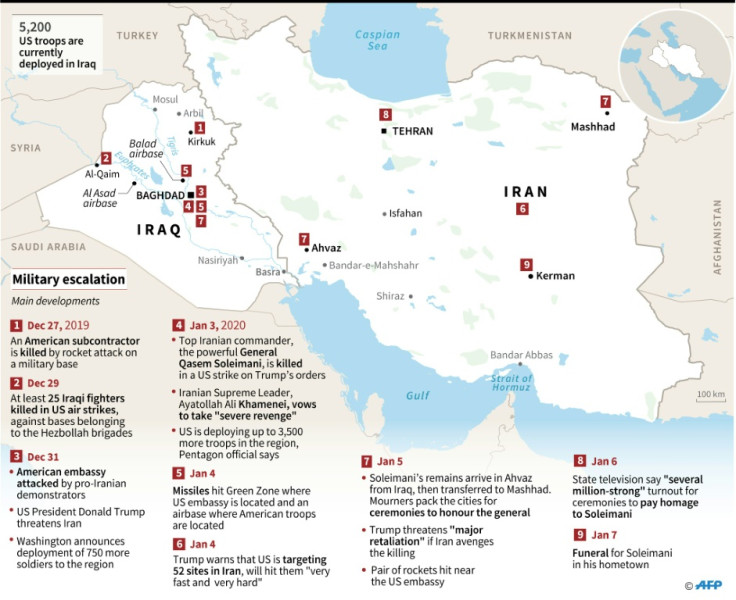 Map of Iran and Iraq